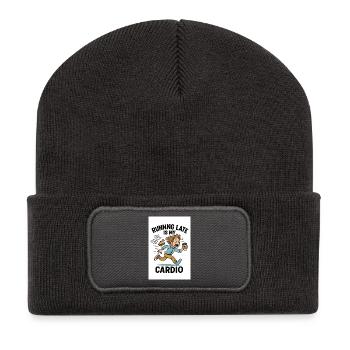 Running too late is my cardio - Recycled Patch Beanie - dark grey - Front