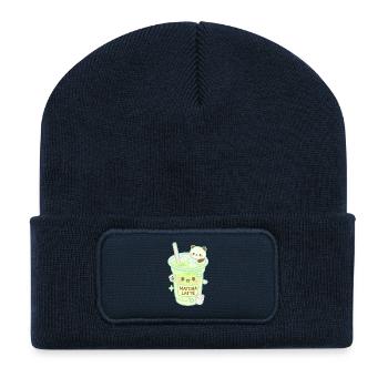Matcha Latte Panda - Beanie recyclé à patch - bleu marine - Devant