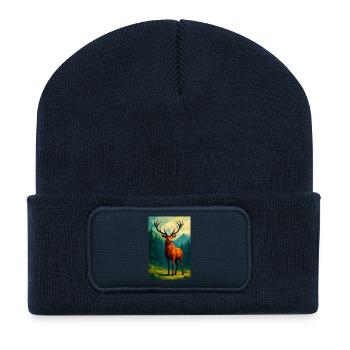 Polynature Deer - Recycled Patch Beanie - french navy - Front