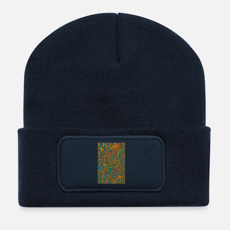 Couleurs Chats - Beanie recyclé à patch - bleu marine