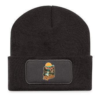 Ardèche Frankreich Natur Illustration - Recycelte Patch Beanie - Dunkelgrau - Vorne