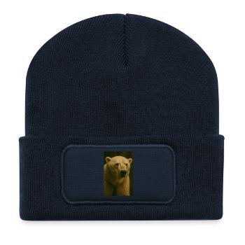 Tiere - Eisbär - Recycelte Patch Beanie - French Navy - Vorne
