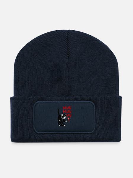 DripMiau Katzenkunst - Recycelte Patch Beanie - French Navy