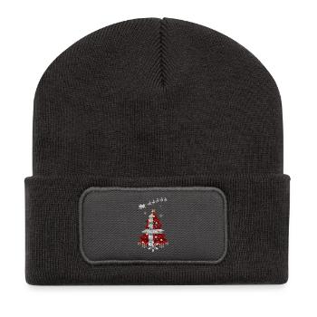 Christmas tree with Denmark flag - Recycled Patch Beanie - dark grey - Front