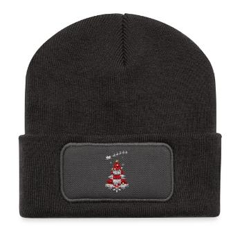 Sapin de Noël avec drapeau de la Croatie - Beanie recyclé à patch - charbon - Devant