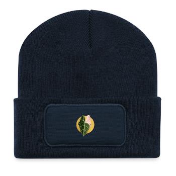 Alocasia in the Gold Circle - Recycled Patch Beanie - french navy - Front