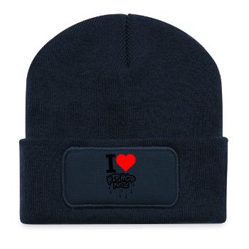 I Love Hip Hop Music - Recycelte Patch Beanie - French Navy - Vorne