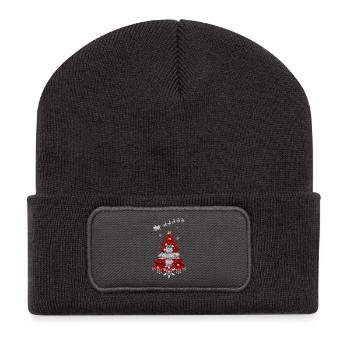 Christmas tree with Swiss flag - Recycled Patch Beanie - dark grey - Front
