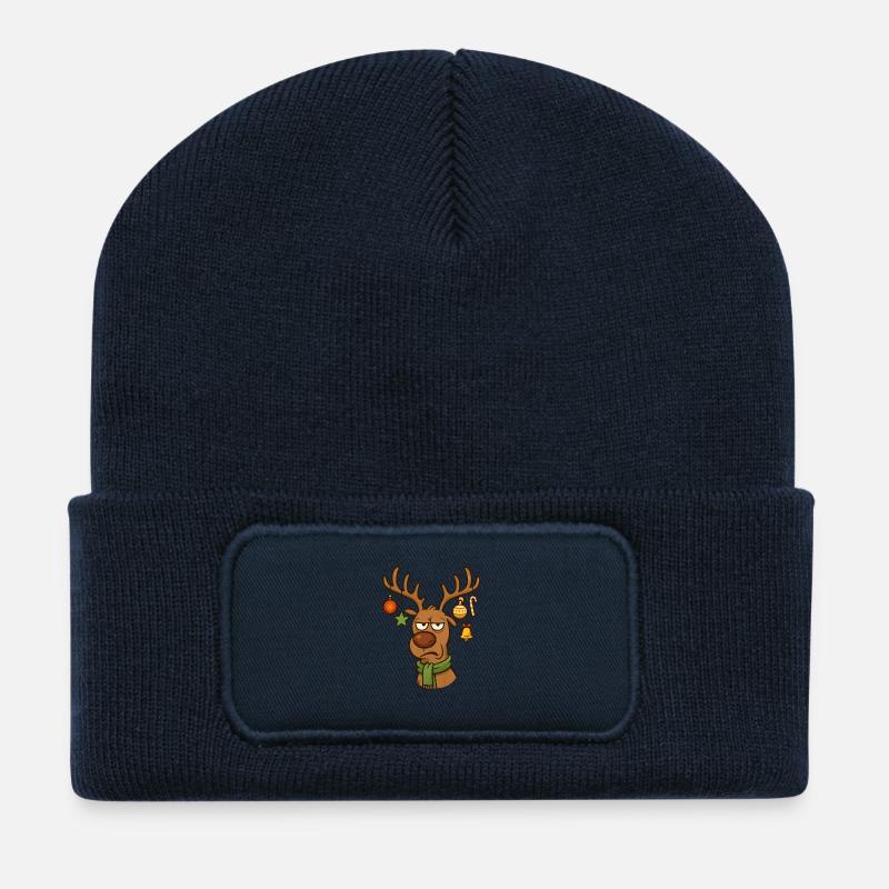 Weihnachten Rentier - Recycelte Patch Beanie - French Navy