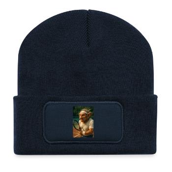 Old Troll on the Tennis Court - Recycled Patch Beanie - french navy - Front