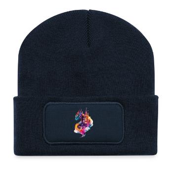 Château du Dragon Fantasy Mythologie Magique Créature - Beanie recyclé à patch - bleu marine - Devant