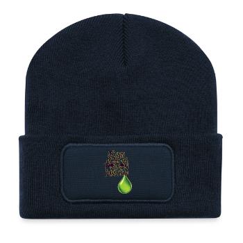 GIFT IM WASSER #3 – lass uns reden. - Recycelte Patch Beanie - French Navy - Vorne