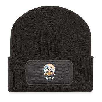 Panda Ramen : Grande Vague au Japon - Beanie recyclé à patch - charbon - Devant
