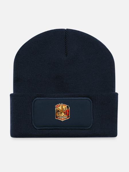 England Heritage Tea Badge - Recycled Patch Beanie - french navy