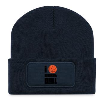 I Love Basketball - Beanie recyclé à patch - bleu marine - Devant