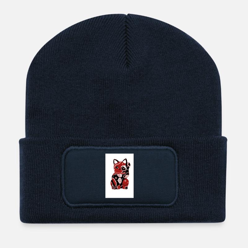 Chinese cat - Recycled Patch Beanie - french navy