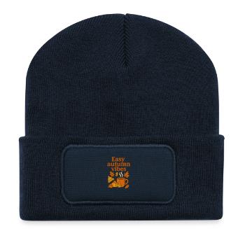 Leichte Herbststimmung Kaffeetasse - Recycelte Patch Beanie - French Navy - Vorne