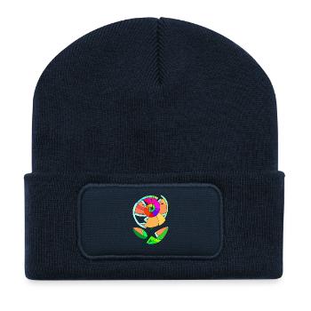 Flower - Recycled Patch Beanie - french navy - Front