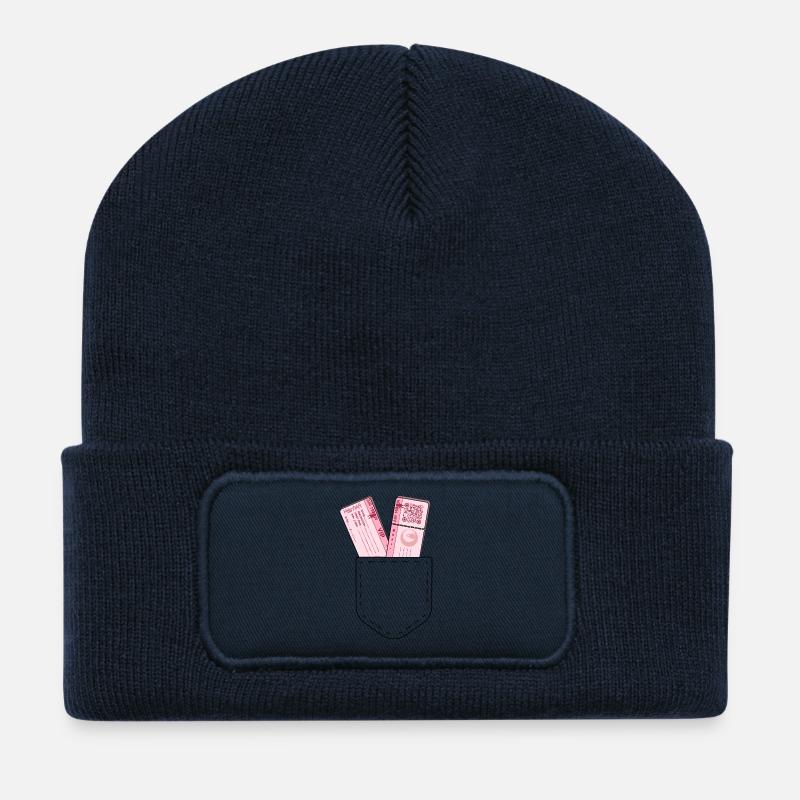 LUNE D’AIR - Beanie recyclé à patch - bleu marine