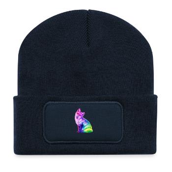 Regenbogenfuchs Farbkunst - Recycelte Patch Beanie - French Navy - Vorne
