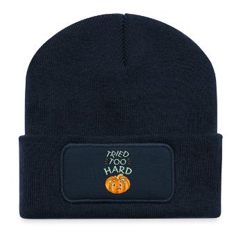 Tried_too_hard - Beanie recyclé à patch - bleu marine - Devant
