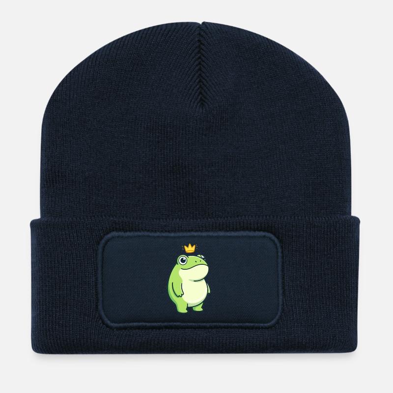 King Croak – Klassisches minimalistisches Design - Recycelte Patch Beanie - French Navy