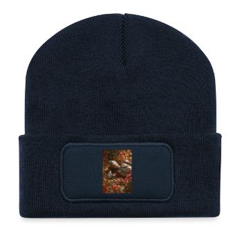 Floral Knight in Bloom - Recycled Patch Beanie - french navy - Front