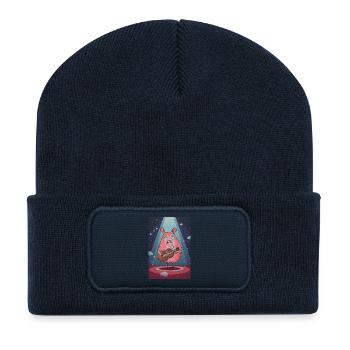 Cosmic Pig with Guitar - Recycled Patch Beanie - french navy - Front
