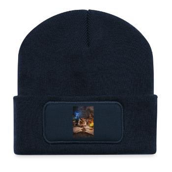 Chico11: Verrückter Wissenschaftler - Recycelte Patch Beanie - French Navy - Vorne