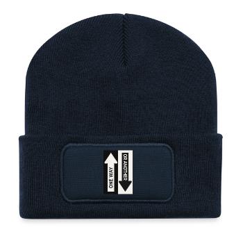 One Way Or Another Streetwear Arrow Design - Recycled Patch Beanie - french navy - Front