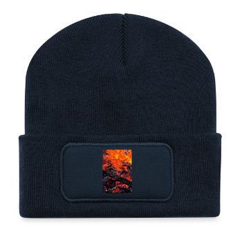 Herz der Glut Makro Poster - Recycelte Patch Beanie - French Navy - Vorne