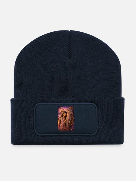 Mystic Elephant Queen - Recycled Patch Beanie - french navy