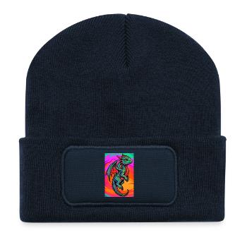 Drache - Recycelte Patch Beanie - French Navy - Vorne