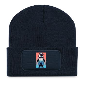 pingouin - Beanie recyclé à patch - bleu marine - Devant