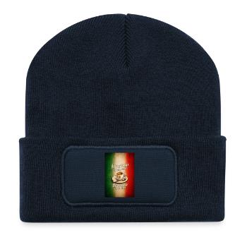 Espresso ist kein Muss Italienischer Stil - Recycelte Patch Beanie - French Navy - Vorne