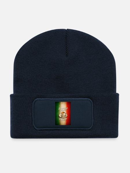 Espresso ist kein Muss Italienischer Stil - Recycelte Patch Beanie - French Navy