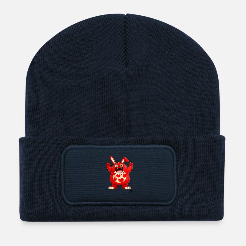 Red Rabbit Happy Heart - Recycled Patch Beanie - french navy