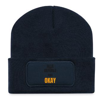 Alle Gefuehle sind okay Mental Health Statement - Recycelte Patch Beanie - French Navy - Vorne
