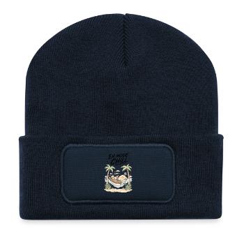 EN MODE CHILL - Beanie recyclé à patch - bleu marine - Devant