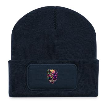 Techno Dinos – Bass aus der Urzeit - Recycelte Patch Beanie - French Navy - Vorne
