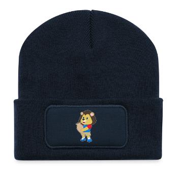 Löwe Vase - Recycelte Patch Beanie - French Navy - Vorne