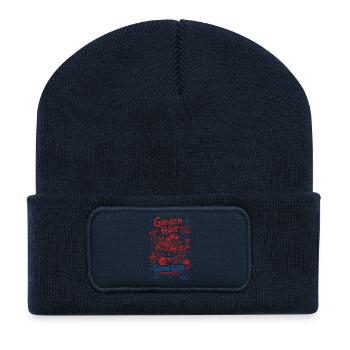 Gartenhaare kümmern sich nicht um gute Gartenpflanzen wachsen - Recycelte Patch Beanie - French Navy - Vorne