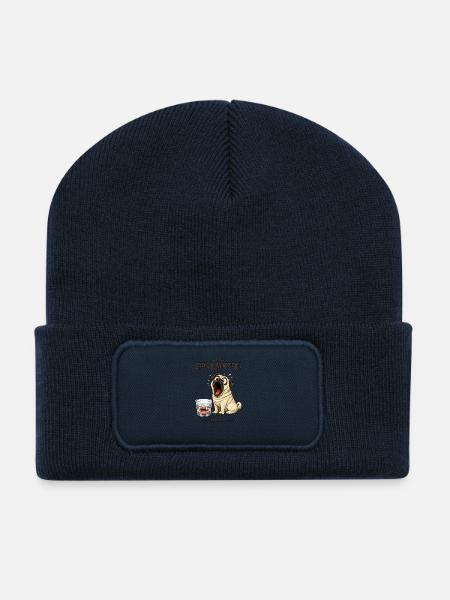 Sprichwort Hunde die bellen beißen nicht - Recycelte Patch Beanie - French Navy