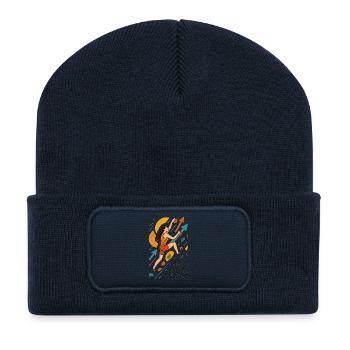 Bouldering Women Motivation - Abstract Art - Recycled Patch Beanie - french navy - Front