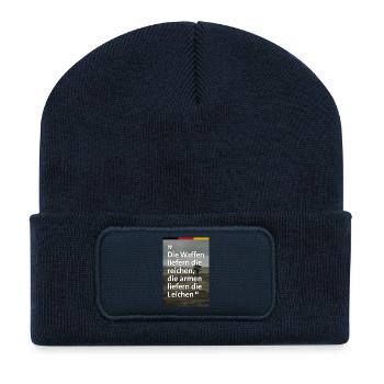 Anti Wehrpflicht Design - Recycelte Patch Beanie - French Navy - Vorne