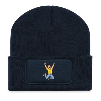 Jubilant Man in the Jump – Comic Winner Success - Recycled Patch Beanie - french navy - Front