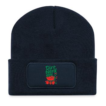 Dirt Nerd Organic Gardening Plants - Recycled Patch Beanie - french navy - Front