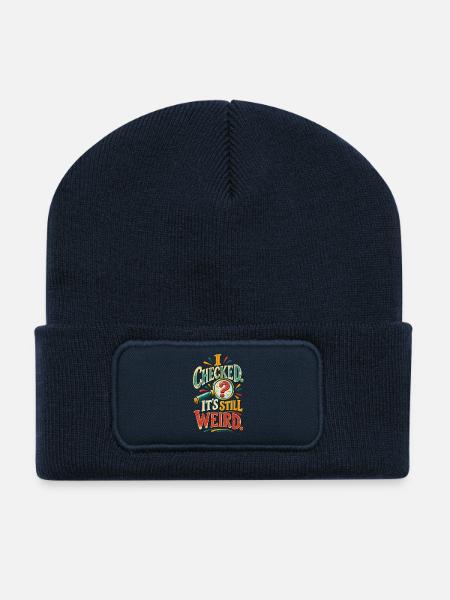 Immer noch seltsam – Lustiger Neugier-Geist-Humor - Recycelte Patch Beanie - French Navy