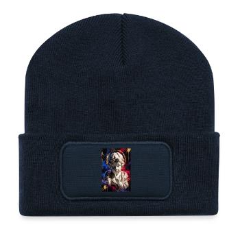Cherubische Graffiti-Statue - Recycelte Patch Beanie - French Navy - Vorne