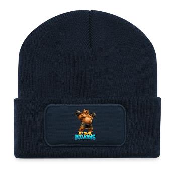 Muscular Bear I'M BULK – Fitness-Stimmung - Recycelte Patch Beanie - French Navy - Vorne